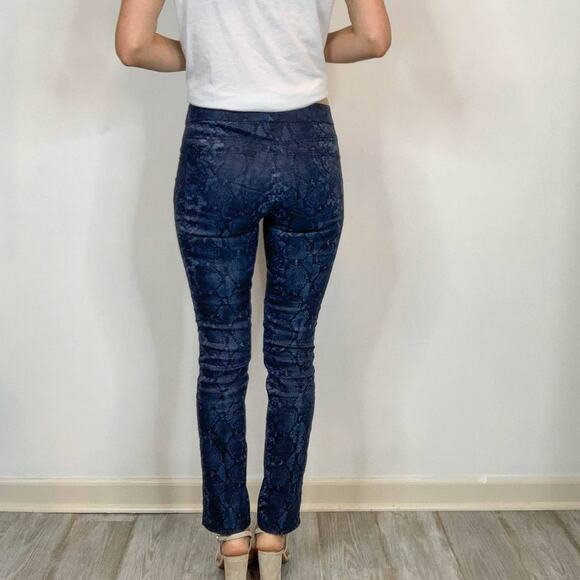 ELIE TAHARI python print pants low rise skinny leg blue y2k club kid 2467 - Picture 4 of 13